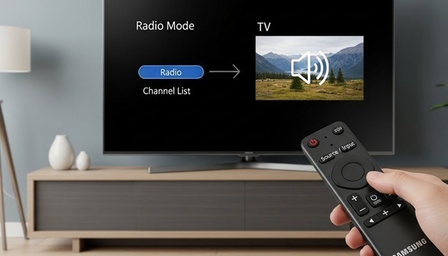 چگونه تلویزیون سامسونگ را از حالت رادیو خارج کنیم؟