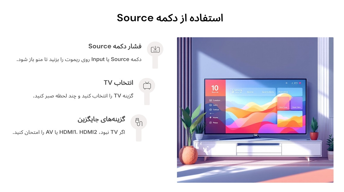 خارج شدن از حالت رادیو با دکمه Source
