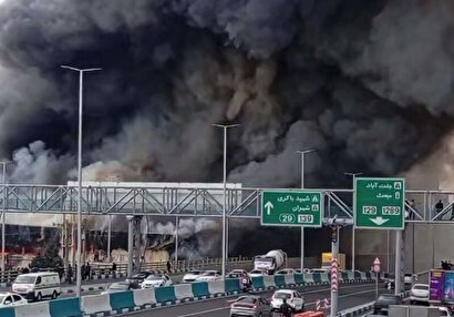 آتش‌سوزی گسترده در بازارچه ۲ هزار متری در جنت‌آباد+ فیلم