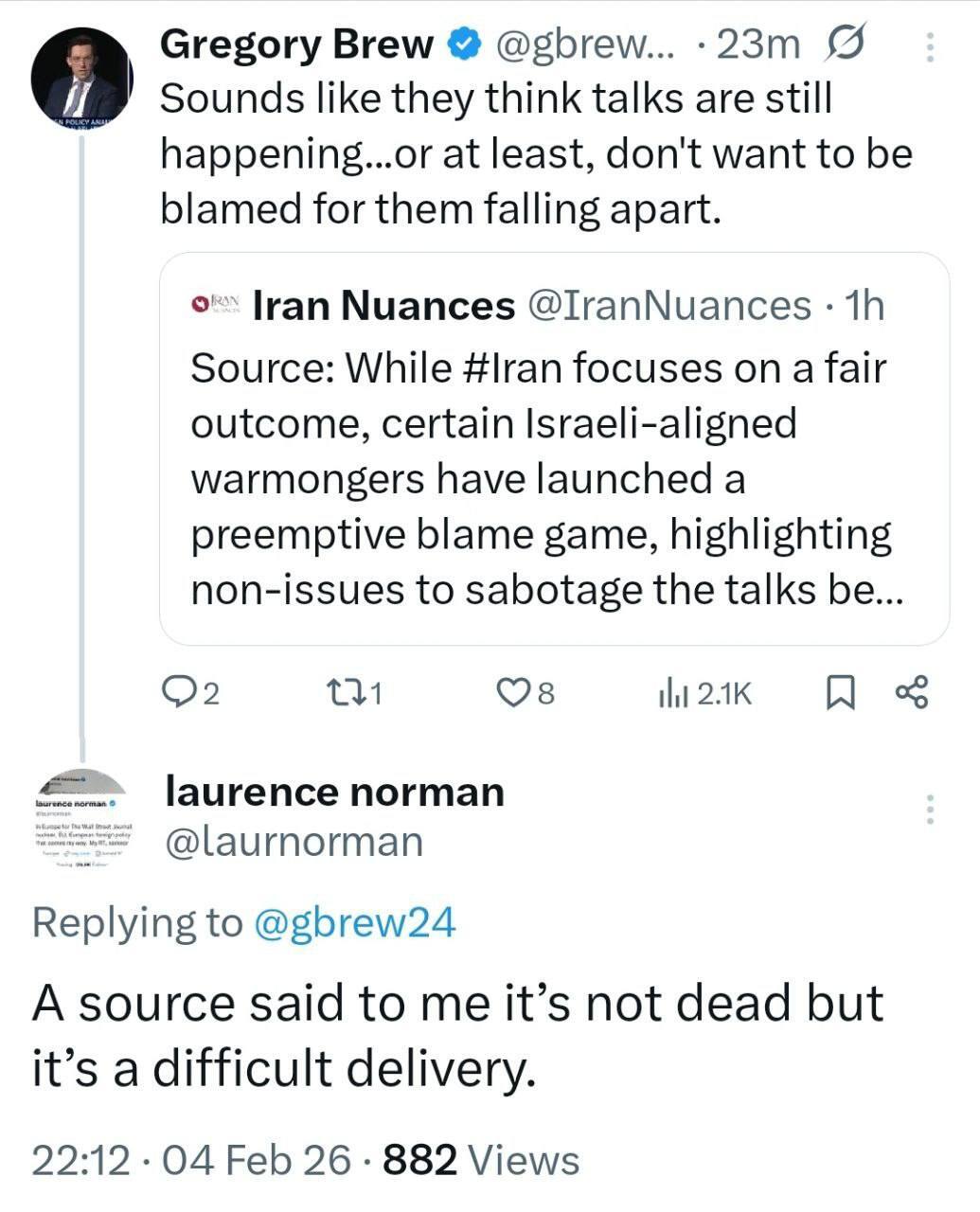 وال استریت ژورنال: کار مذاکرات هنوز تمام نشده است/ به نتیجه رساندن آن بسیار دشوار است