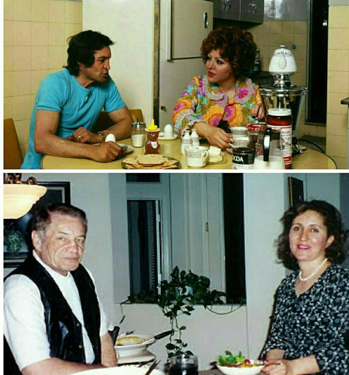 عکس/زنده یاد رضا بیک ایمانوردی و همسرش در گذر زمان