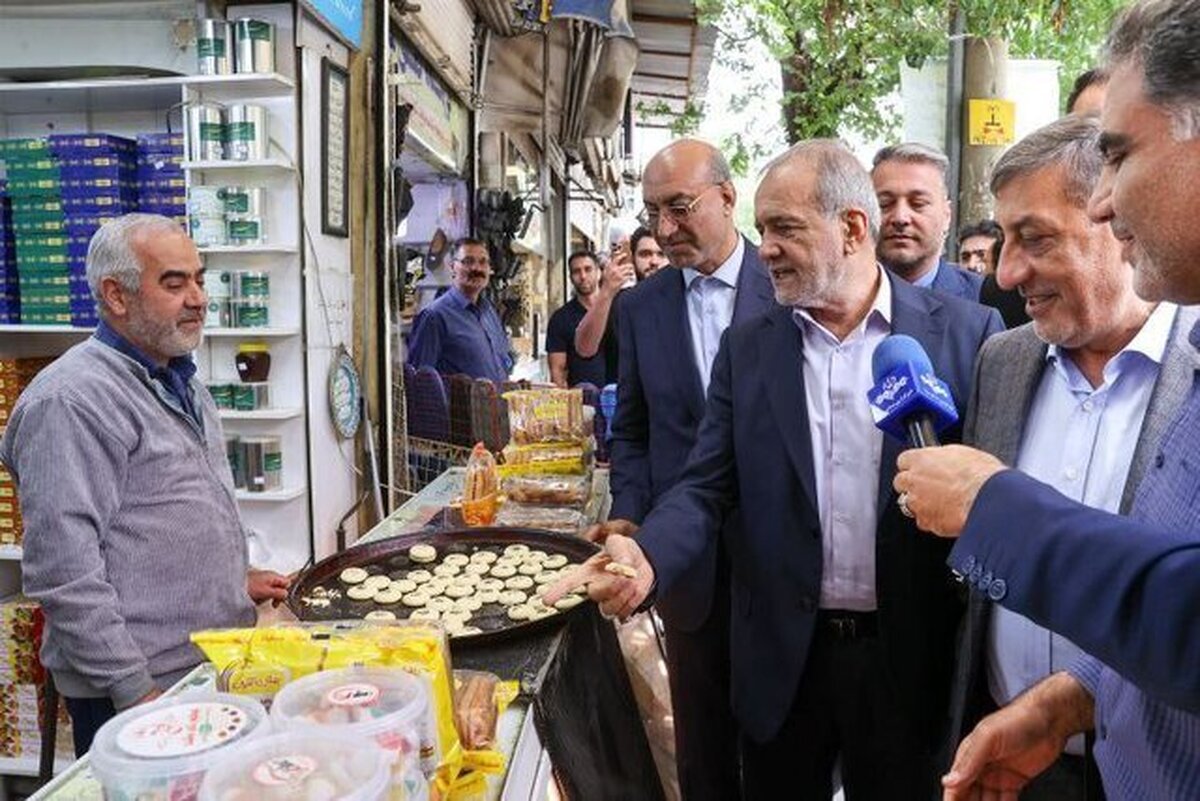 دیدار پزشکیان با مردم و کسبه کرمانشاه