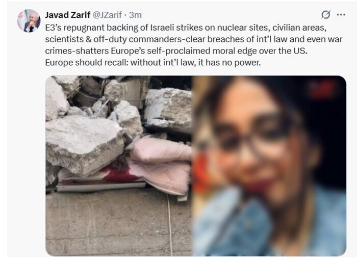 ظریف: حمایت تروئیکای اروپایی از اسرائیل مشمئز کننده است ظریف: حمایت تروئیکای اروپایی از اسرائیل مشمئز کننده است