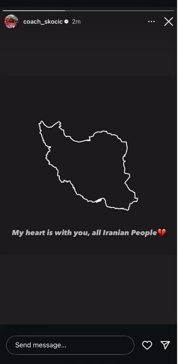 اسکوچیچ: قلبم با مردم ایران است اسکوچیچ: قلبم با مردم ایران است