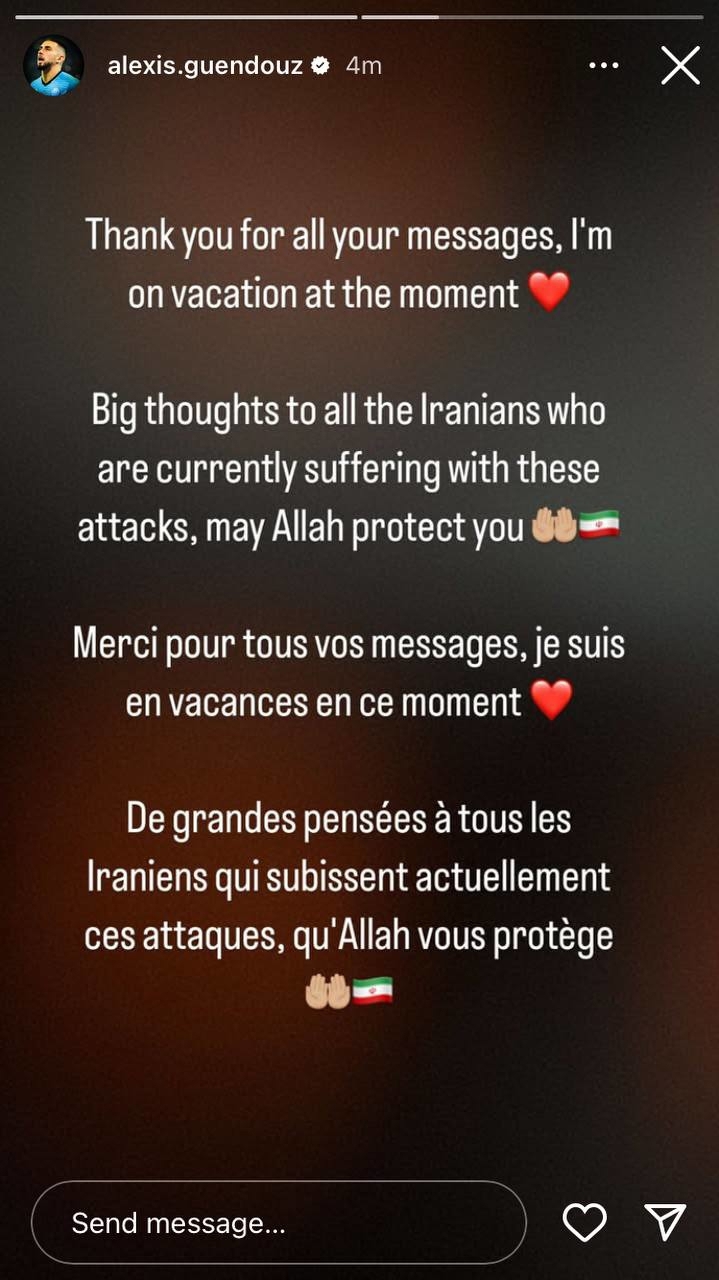 حمایت گلر الجزایری پرسپولیس از مردم ایران