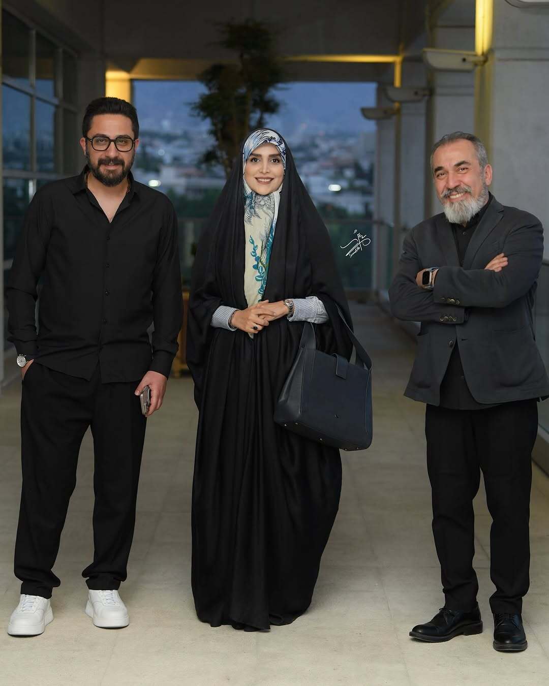 عکس/قاب دیدنی سیامک انصاری و خانم مجری در جشن نفس