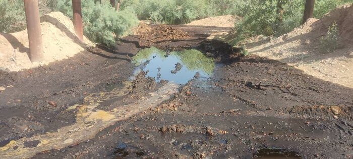 رودخانه مارون نفتی شد + عکس رودخانه مارون نفتی شد + عکس