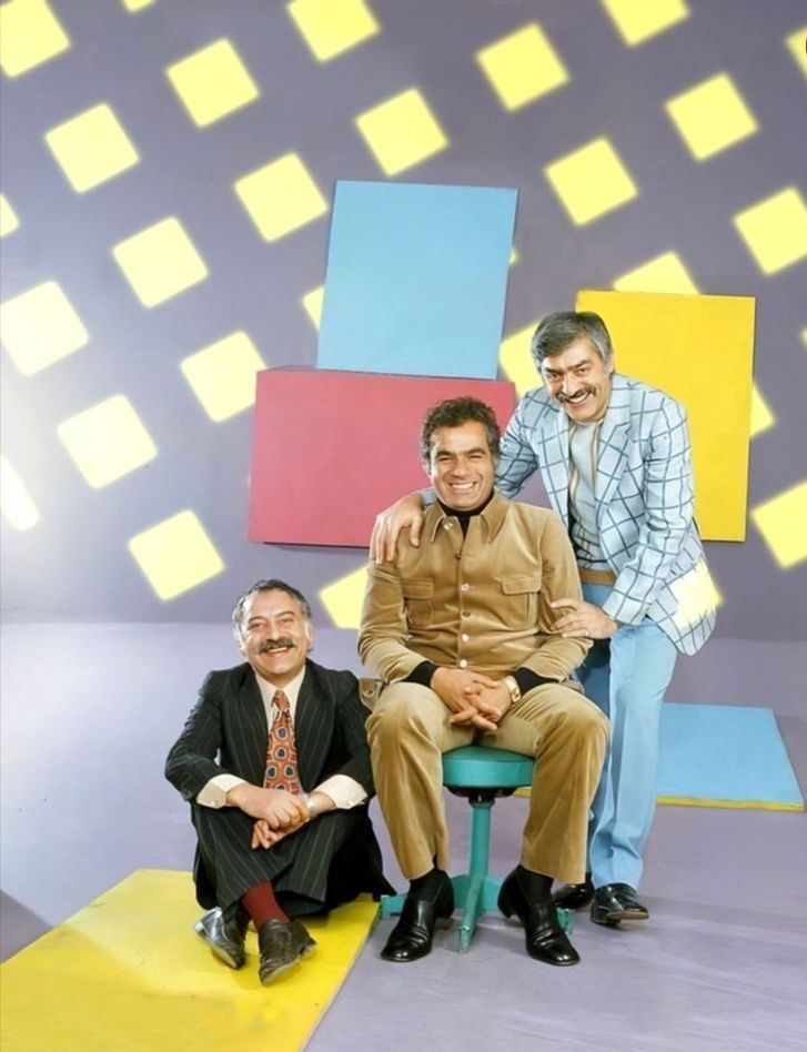 عکس/ تیپ جالب «فردین، ناصر ملک مطیعی و نصرت کریمی»؛ سال ۱۳۵۵