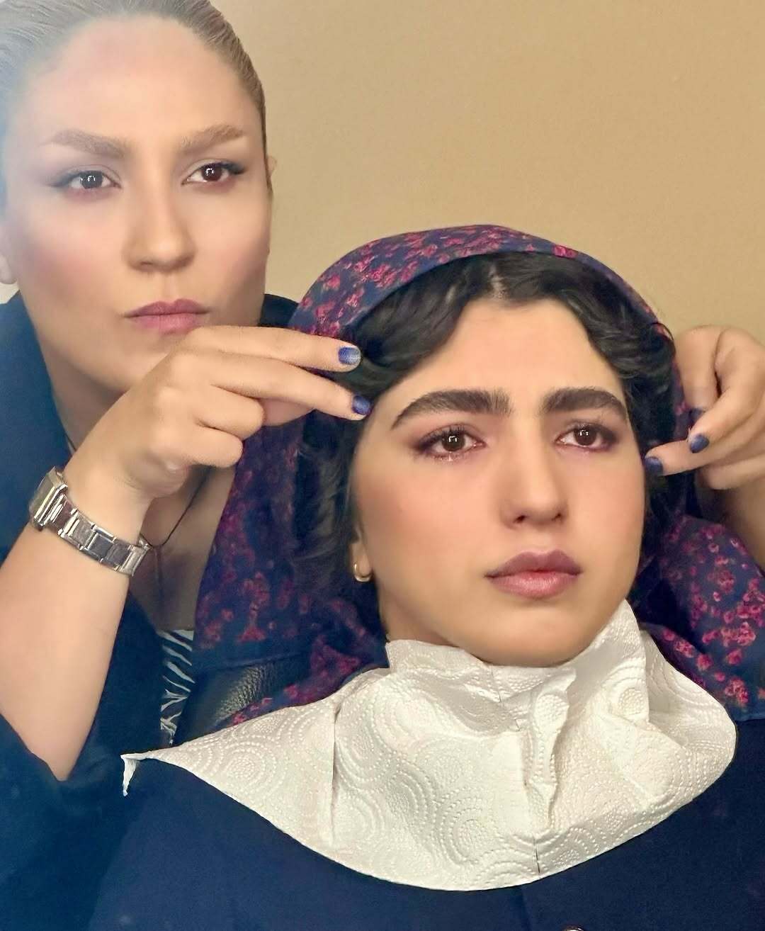 چشمان گریانِ بنفشه ریاضی در پشت‌صحنه تاسیان جلب‌توجه کرد