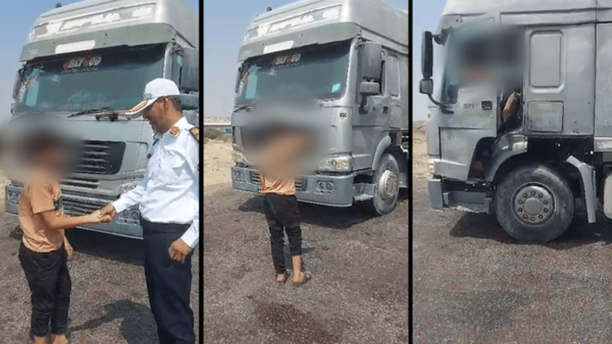 پسر ۱۴ ساله راننده کامیون حامل گاز مایع!