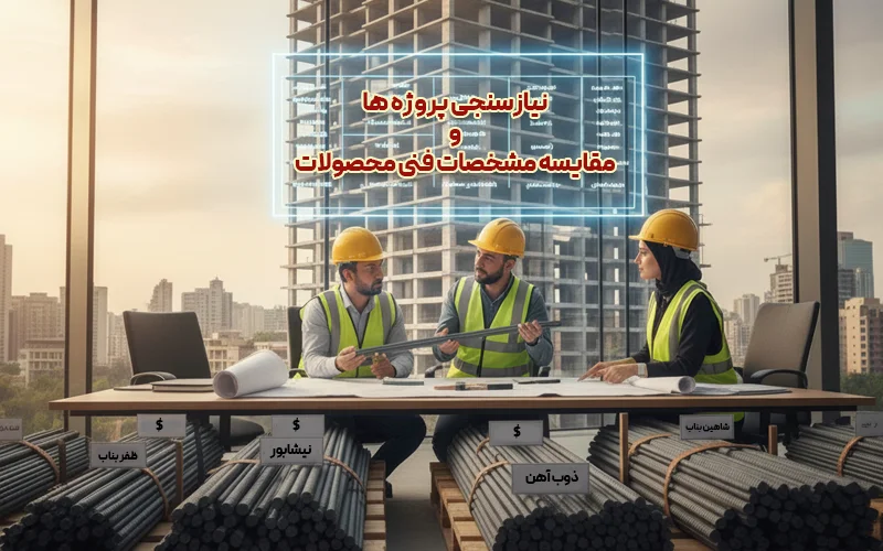 مقایسه کیفیت میلگرد ذوب آهن با نیشابور، بناب، زاگرس