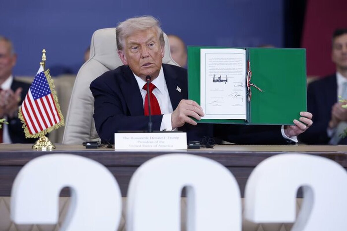 ترامپ توافقنامه صلح غزه را امضا کرد | تمجید از رهبران قطر، ترکیه و مصر 