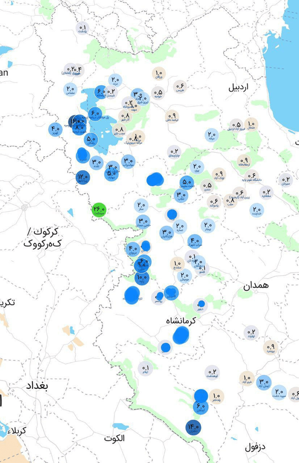 شهر های رکورددار باران در ۶ ساعت گذشته شهر های رکورددار باران در ۶ ساعت گذشته