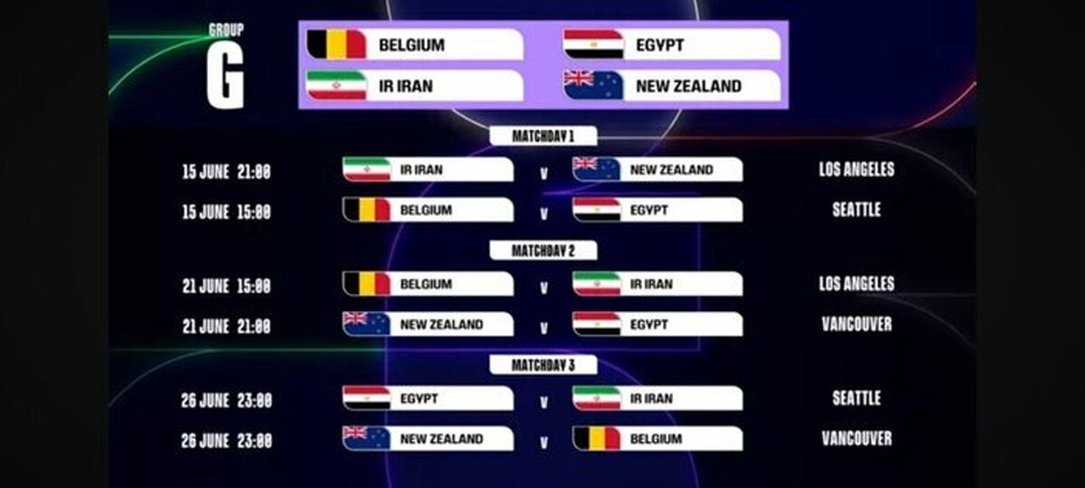 زمان و مکان دیدار‌های تیم ملی فوتبال در جام جهانی اعلام شد