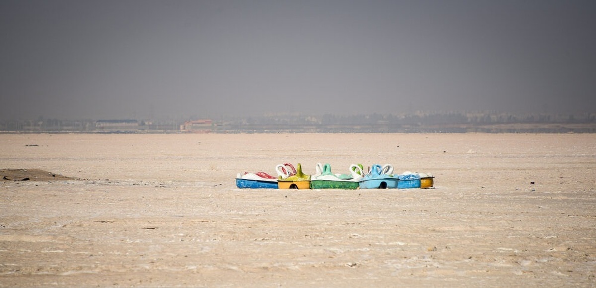 تصاویر/ خشک شدن دریاچه مهارلو - شیراز