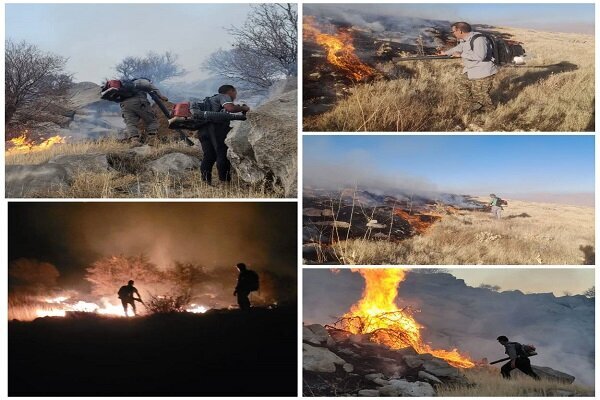 آتش سوزی در بیستون