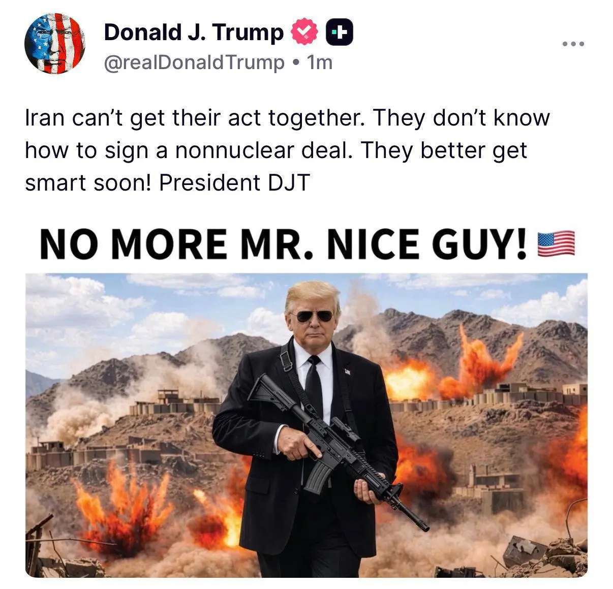 ترامپ: بهتر است زودتر عاقل شوند، دیگر خبری از آقای خوب نیست!