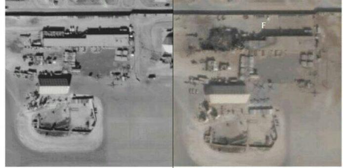پایگاه عین الاسد قبل و بعد از حمله موشکی سپاه عکس