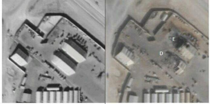 پایگاه عین الاسد قبل و بعد از حمله موشکی سپاه عکس