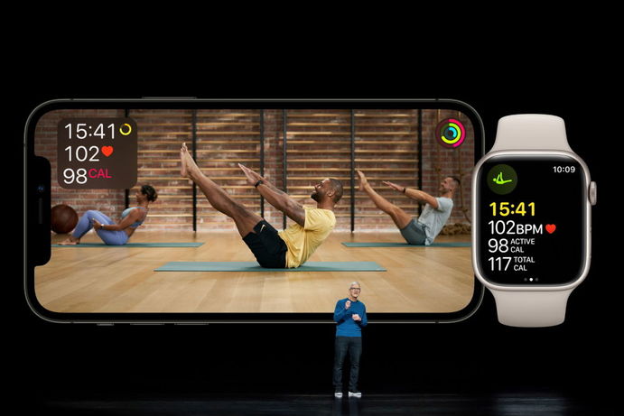 تیم کوک، مدیر کل اپل در مراسم رونمایی از اپل فیتنس پلاس (Apple Fitness+)
