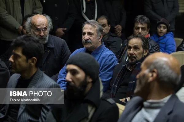 مجید قناد، مهران رجبی و کیانوش عیاری در مراسم ترحیم مرحوم حسین محب اهری