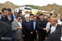 بازدید روحانی از روستاهای سیل‌زده چم‌مهر و شوره