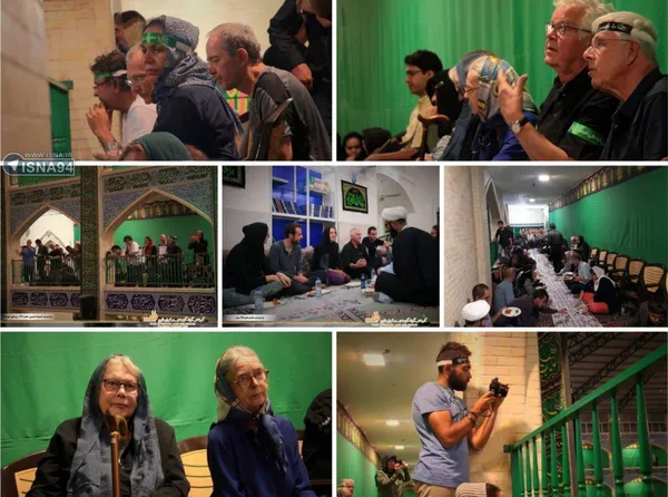 سیاهپوشی گردشگران خارجی در عزای امام حسین (ع) 