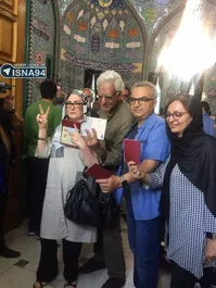 كيومرث پور‌احمد و داوودي كارگردان در حسينيه ارشاد/تصویر
