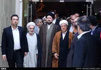 تصاویر/عیادت هاشمی و سیدحسن از آیت‌الله واعظ طبسی