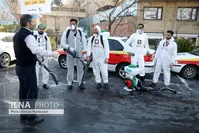 تصاویر| ضدعفونی خیابان ولیعصر تهران