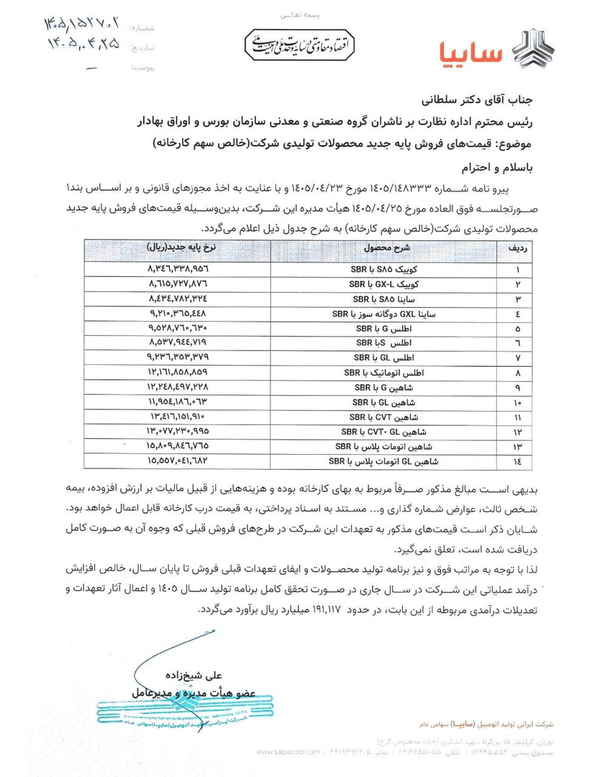 سایپا قیمت خودروها را گران کرد