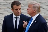 ترامپ و ماکرون دیدار کردند/ ترامپ: تحریم‌ها علیه ایران خیلی قدرتمند بوده‌اند/خوب است گفتگو کنند