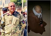 فیلم| بستن چشم فرمانده پلیس توسط طالبان پیش از تیرباران