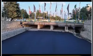 جنجال آسفالت رودخانه در الیگودرز!