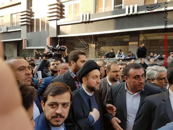 عمار حکیم رییس مجلس اعلای عراق در مراسم تشییع آیت الله هاشمی