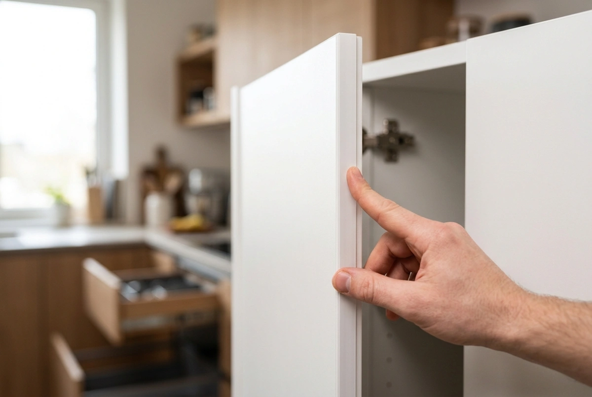 بررسی نوار لبه و کیفیت ساخت کابینت قبل از سفارش