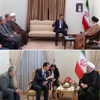 عکس| حضور سردار سلیمانی در جلسه دیدار بشار اسد با رهبری و روحانی| غیبت ظریف
