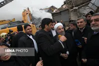 تصاویر/ حضور رئیس‌جمهور و برخی وزرا در محل حادثه پلاسکو