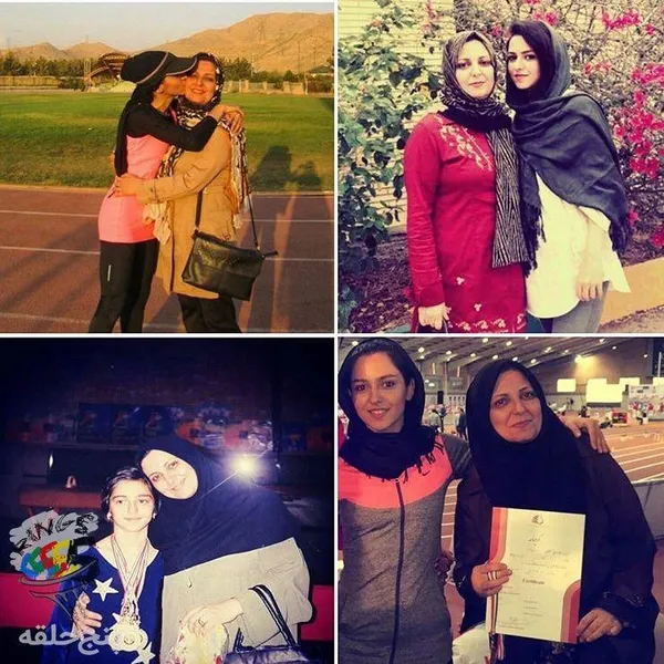 فرزانه فصیحی بانوی دونده در کنار مادرش